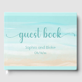 Livro De Visitas Casamento de praia de Abstrato moderno