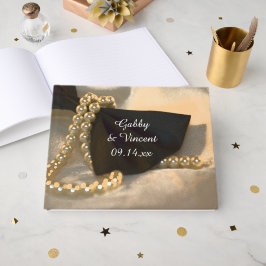 Livro De Visitas Casamento de Pretos Arcos e Pérolas Brancas