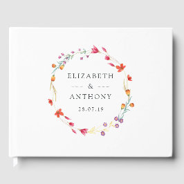 Livro De Visitas Casamento de primavera de Aquarelle Wildflower