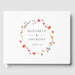 Livro De Visitas Casamento de primavera de Aquarelle Wildflower
