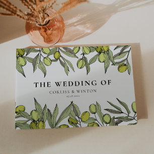 Livro De Visitas Casamento de Ramo de Oliva Moderna