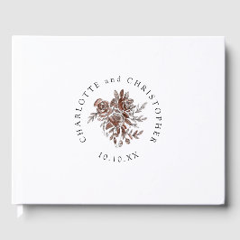 Livro De Visitas casamento de rosas cor-de-água rosa-claro