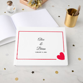 Livro De Visitas Casamento de São Valentim Moderno Mínimo
