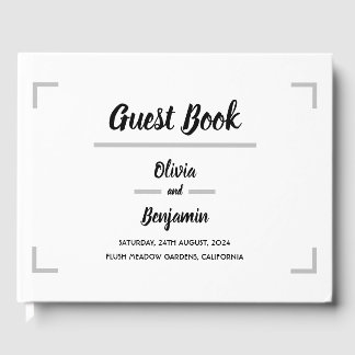 Livro De Visitas Casamento de Script Manuscrito Simples