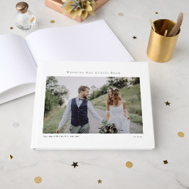 Livro De Visitas Casamento de Script Minimalista de Foto Elegante