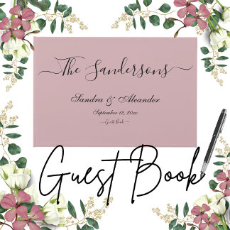 Livro De Visitas Casamento de Script Negra-Rosa-Rosa-Rosa-Rosa-Mode