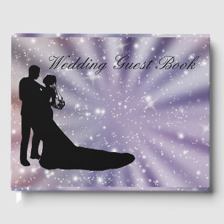 Livro De Visitas Casamento de Silhouette de Bela Noiva e Dança