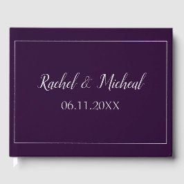 Livro De Visitas Casamento de Tema Roxo e Prata Sensacional