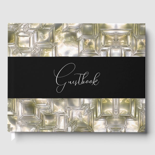 Livro De Visitas Casamento de Textura de Gelo (Frente)