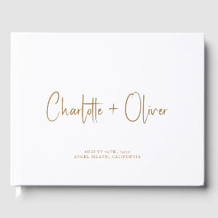 Livro De Visitas Casamento de Tipografia Dourada Personalizada Mini