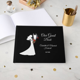 Livro De Visitas Casamento de Tuxedo Suit & Bride Silhouette