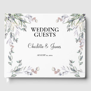 Livro De Visitas Casamento de Urze Escocesa Roxa Suave