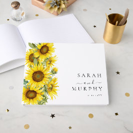 Livro De Visitas Casamento de Verão com Girassóis Elegantes