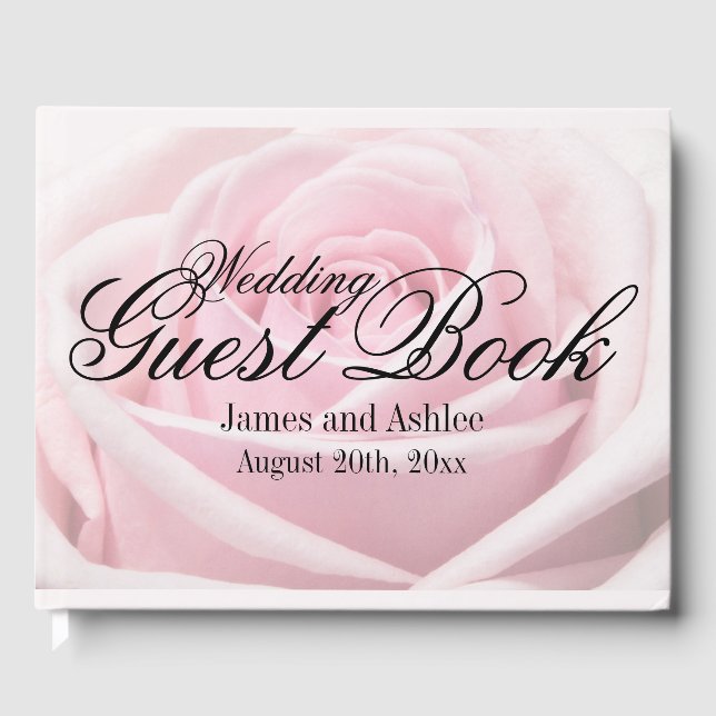 Livro De Visitas Casamento de Verão Personalizado com Rosa Rosa Ros (Frente)