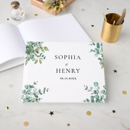 Livro De Visitas casamento de verde eucalipto
