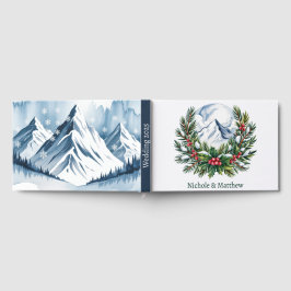 Livro De Visitas Casamento de Wreath de Pine Snowy