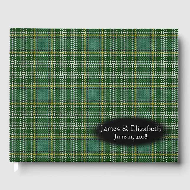Livro De Visitas Casamento de Xadrezes do Clã escocês Currie Tartan (Frente)