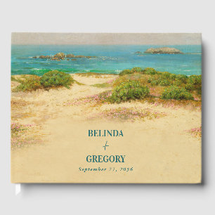 Livro De Visitas Casamento Destino à Beira-Mar com Aquarela