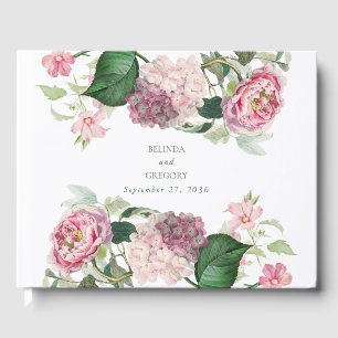 Livro De Visitas Casamento do Jardim das Flores Rosa Romântica com