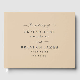 Livro De Visitas Casamento Dourado Amarelo Elegante de Cor Sólida D