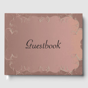 Livro De Visitas Casamento Dourado cor-de-rosa elegante