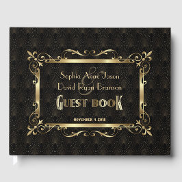 Livro De Visitas Casamento Dourado de Arte dos anos 20