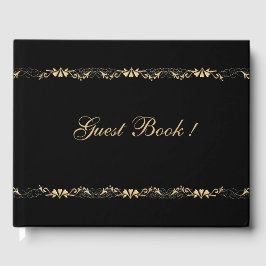 Livro De Visitas Casamento Dourado e negro
