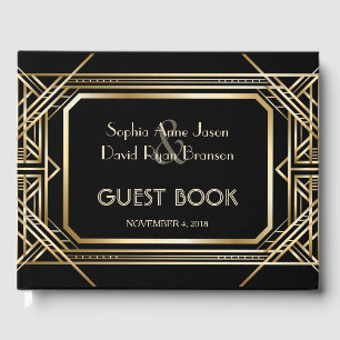 Livro De Visitas Casamento Dourado e negro de luxo