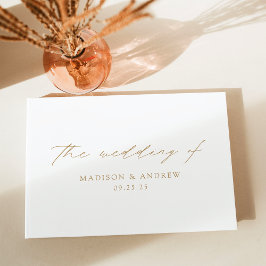 Livro De Visitas Casamento Dourado Elegante Moderno