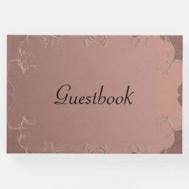 Livro De Visitas Casamento Dourado Elegante Rosa