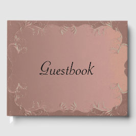 Livro De Visitas Casamento Dourado Elegante Rosa