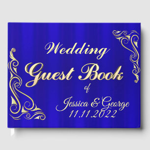 Livro De Visitas Casamento dourado régio elegante da tipografia