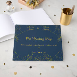 Livro De Visitas Casamento Elegância Dourada