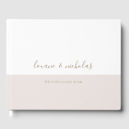 Livro De Visitas Casamento Elegante De Blush Branco Dourado E Chic 