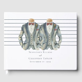 Livro De Visitas Casamento Elegante de Gay Dois Nascentes em Traços