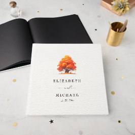 Livro De Visitas Casamento Elegante de Outono Rústico de Árvore de 