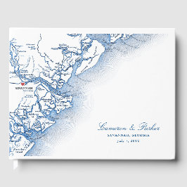 Livro De Visitas Casamento Elegante do Mapa de Savannah Georgia