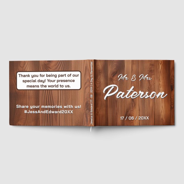 Livro De Visitas Casamento elegante do País de madeira russa (Completo)