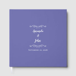 Livro De Visitas Casamento Elegante Minimalista Azul Chic Pervinca