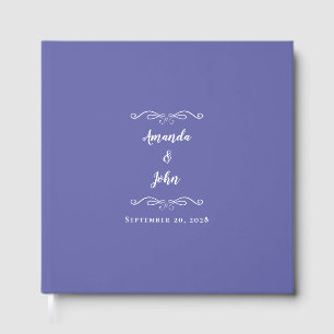 Livro De Visitas Casamento Elegante Minimalista Azul Chic Pervinca