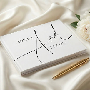 Livro De Visitas Casamento Elegante Minimalista da Caligrafia