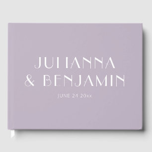 Livro De Visitas Casamento Elegante Minimalista Dusty Lilac