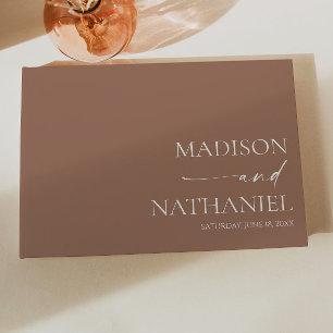 Livro De Visitas Casamento Elegante Minimalista Moderno Mocha Mouss