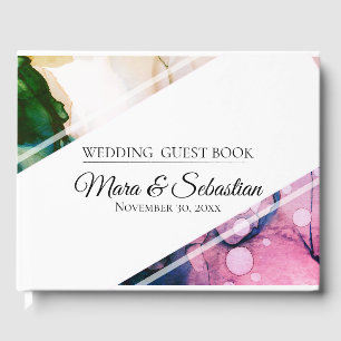 Livro De Visitas *~* Casamento Elegante Moderno de Pessegueira Aqua