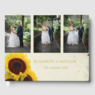 Livro De Visitas Casamento Elegante Russo de Girassol