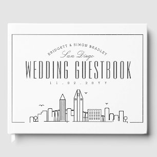 Livro De Visitas Casamento Em San Diego   Skyline Moderno Deco
