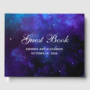 Livro De Visitas Casamento espacial. Estrelas noturnas. Galáxia ma