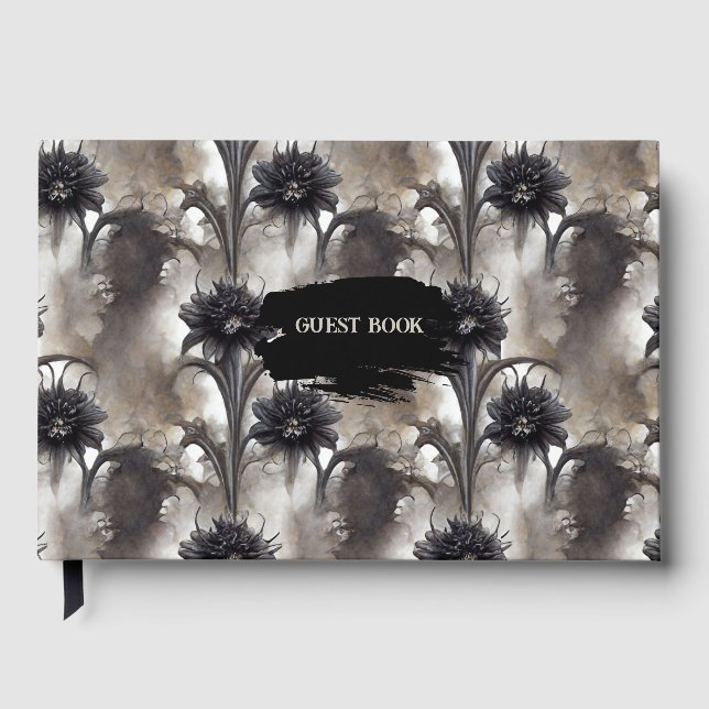Livro De Visitas Casamento Estilo Gótico Escuro (Frente)