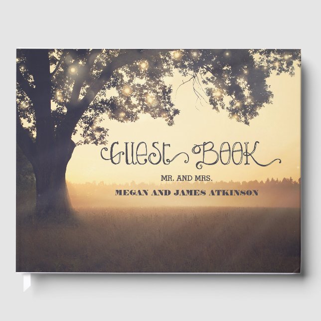 Livro De Visitas Casamento Externo das Luzes das Árvores (Frente)