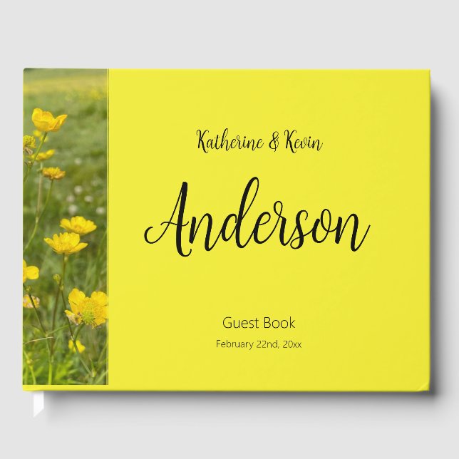 Livro De Visitas Casamento Floral Amarelo Cheerful (Frente)